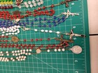 Vintage Catholic Rosary Lot 10pc Mixed Colors Materials Prayer Beads Crucifix