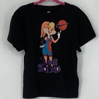 New  Nike Size 6x Kids Space Jam Lola Bunny Basketball Black Tee  25 Msrp J11-8
