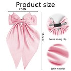 2pcs Pink Hair Bows Long Tail Satin Bow Hair Clips Large Silky Ribbon Bow For   