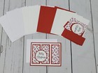 Merry Christmas Greeting Card Kit  12  lot Of 4  Handmade  Candy Canes  Red 