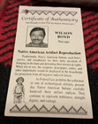 Native American Navajo Wilson Boyd  coa  12  War Club Hand Crafted Leather Wood