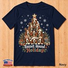 Basset Hound Christmas Tree Design For Dog Lovers Holiday T-shirt