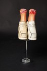 Mod 1970s Huge Chunky Platforms Heels Shoe Retro White Black 