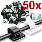 100pcs Cable Clips Self-adhesive Cord Management Wire Holder Organizer Clamp Us