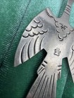 Vintage Native Stamped Nickel Silver Water Bird Silver Tone Brooch Pin C  1940s