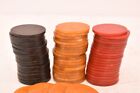 Vintage Bakelite Catalin 74 Poker Chips Butterscotch Red Swirl Marbled