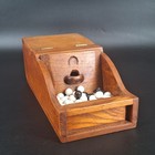 Antique Wooden Black Ball Secret Voting Box With Marbles