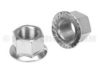 Bmx Bicycle Flanged Axle Nuts 14mm  m14 X 1 0  - Pair - Chrome