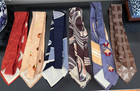 Vintage Tie Lot 6 Art Deco Atomic Rockabilly Swing Bold Print Arrow Used Read