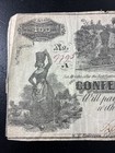 1862  100 Confederate States Of America Civil War Era Note Bill Interest Paid