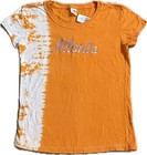 Vtg Atlanta Georgia Tie Dye Orange Peach Tangerine Sequin Shirt Top M Souvenir