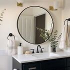 20 Inch Circle Mirror Round Bathroom Mirror Wall Mirror For Living Room Black 