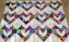 12  scrappy  love Hearts  quilt Blocks Top Cotton Fabric Squares Made In Usa