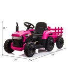 Tobbi 12v Electric Kids Ride On Tractor Battery Power Cars For Kids W  Trailer