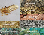 Large Brass Cicada Stampings - 4931rat  
