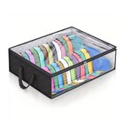 1 2x Hat Storage Dust Bag Baseball Hat Cap Organizer Clear Rack Zipper - Black