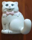 Vintage Ceramic Cat Kitty Wall Pocket Hanging Wall Hook Decor