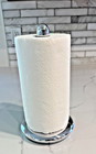 Nambe Curvo Acacia Wood Paper Towel Holder With Alloy Metal Weighted Base