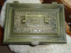 Vintage Max Klein Baraboo  Wi Avocado Green Sewing Box W Tray Storage Case 4015