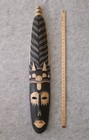 Vtg Pier 1 African Wooden Tribal Mask Wall Art Decor 39 x7  Ornate Hand Carved