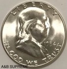 1954 S Franklin Half Dollar From Obw Roll Estate Hoard Ch-gem Bu Unc  90  Silver