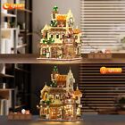 City Bakery Cafe House Building Set W  Light  1289pcs Baking Shop Building Block