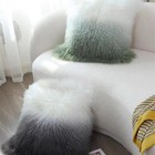 100  Real Mongolian Lamb Tibetan Fur Pillow Case Cushion Cover Pillowcase Soft