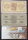 Finland 1955 1963 100 Markkaa 1986 50 Markkaa 3 Banknotes