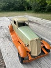 Vintage Tin Girard 1932 Pierce Arrow Pressed Steel Coupe Windup Toy Car 2 Tone