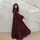 Embroidery Kaftan Abaya Dubai Women Muslim Embroidery Dress Maxi Ramadan Gown