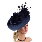 Women Fascinator Kentucky Hat Party Derby Straw Feather Pillbox Hats Multicolor