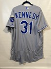 Ian Kennedy 2017 Game Worn Used Kansas City Royals Jersey Photomatched Grey Road