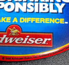 Vintage Budweiser Pin Oval Metal 1990 90s Drinking Responsibly Logo Hat Lapel