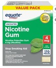 Equate Nicotine Gum 4mg Mint Flavor 170 Pieces Stop Smoking Aid Exp 10 26 