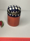 Vtg Porcelain Hinged Trinket Box Watermelon Jam Jar Of Preserves Fruit Jelly