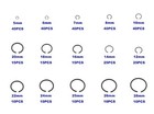 Metric 15-sizes Round Wire Cclips External Retaining Rings Assortment Kit round 