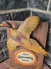 Vintage Light Olympia Beer Sign Plaque Pheasant  Wildlife  Rare