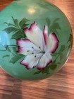 Antique Hand Painted Floral Electric Oil Lamp Light Shade Gwtw Globe Ball Shade