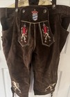 Mens Xl Auth Farbstoffen German Lederhosen Suede Oktoberfest  Embroidered-read   