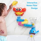 7 In 1 Bath Toy Set Shower Bathtub Water Play Crab Whale Fish Slide Track Kids