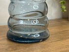 Retro Art Glass Ice Blue Bubble Decanter Bottle Round Cork Stopper 17    Tall