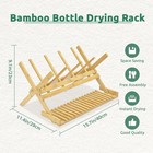 Baby Bottle Drying Rack Foldable Vertical Bamboo Milk And Accessories Organizer