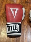 Title Boxing Gel Enforced Lining 16 Oz  Leather Heavy Bag Gloves Size M Medium