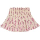Loveshackfancy Ivory Floral Ruffle Mini Skirt Smocked Waist Tiered Boho Womens S