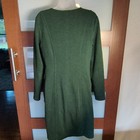 Boden Ottoman Green Knit Shift Dress Us 9 Long Sleeve Round Neck Pockets 