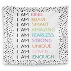 Qgfm Positive Affirmations Wall Decor  I Am Kind Brave Smart 3-kids-tapestry