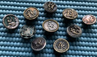 10 Antique Victorian Vtg Metal Picture Buttons - People Angels  - Old Lot