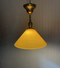 Restored Antique Vtg Semi Flush Ceiling Light Victorian Art Deco Amber Glass