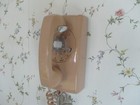 Vintage Shiny Beige Rotary Dial Wall Telephone 1961 Works 