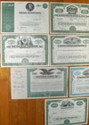 9 Different Cancelled Stock Certificates  Some With Attached Documents  18t 